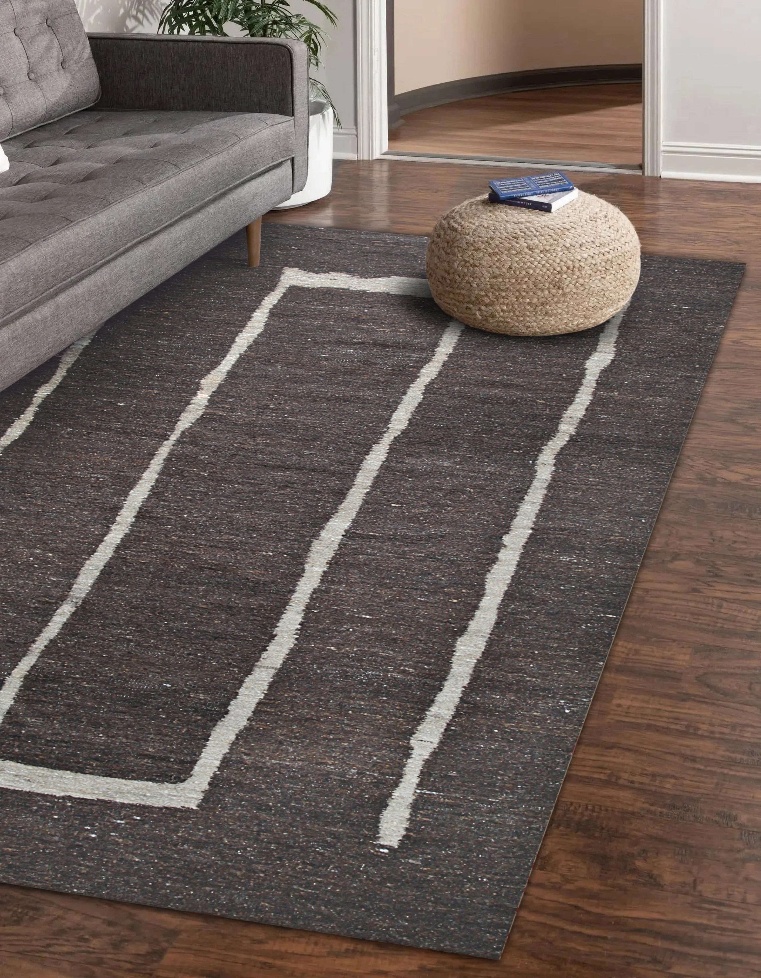Kumagai Brown Flatweave Wool Rug | Wayfair North America