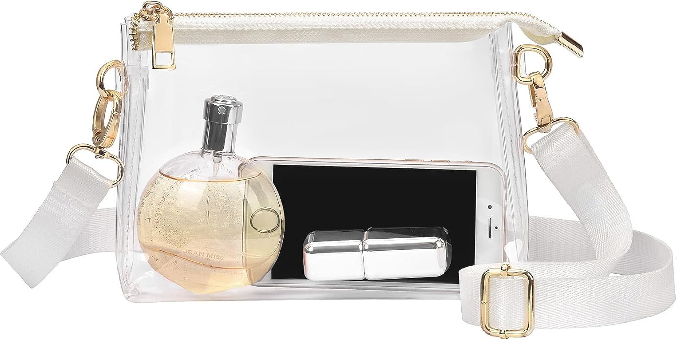 Clear Purse for Women Stadium Approved, Clear Bag for Stadium Events with Zipper, Clear Crossbody... | Amazon (US)