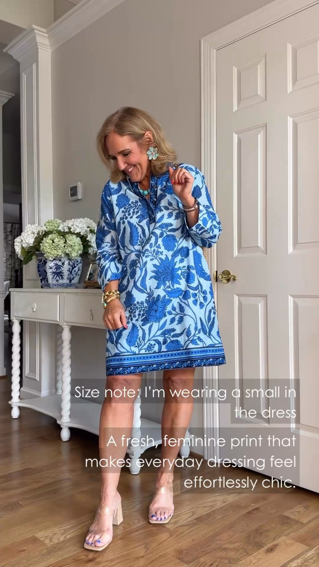 This blue-and-white floral dress is an easy statement piece with a flattering shift silhouette. The pretty border detail makes it perfect for summer lunches, vacations, or special occasions.

💡 LTK MADE EASY
❤️ Heart = Support my posts!
🔖 Save = Get sale & restock alerts
📋 Lists = Keep favorites organized
📲 Share = Send lists and products to a friend. Hello, Christmas List!
💬 Comment = Ask me anything about what I'm wearing.:-)

#LTKdayinmylife #LTKgrwm #LTKootd