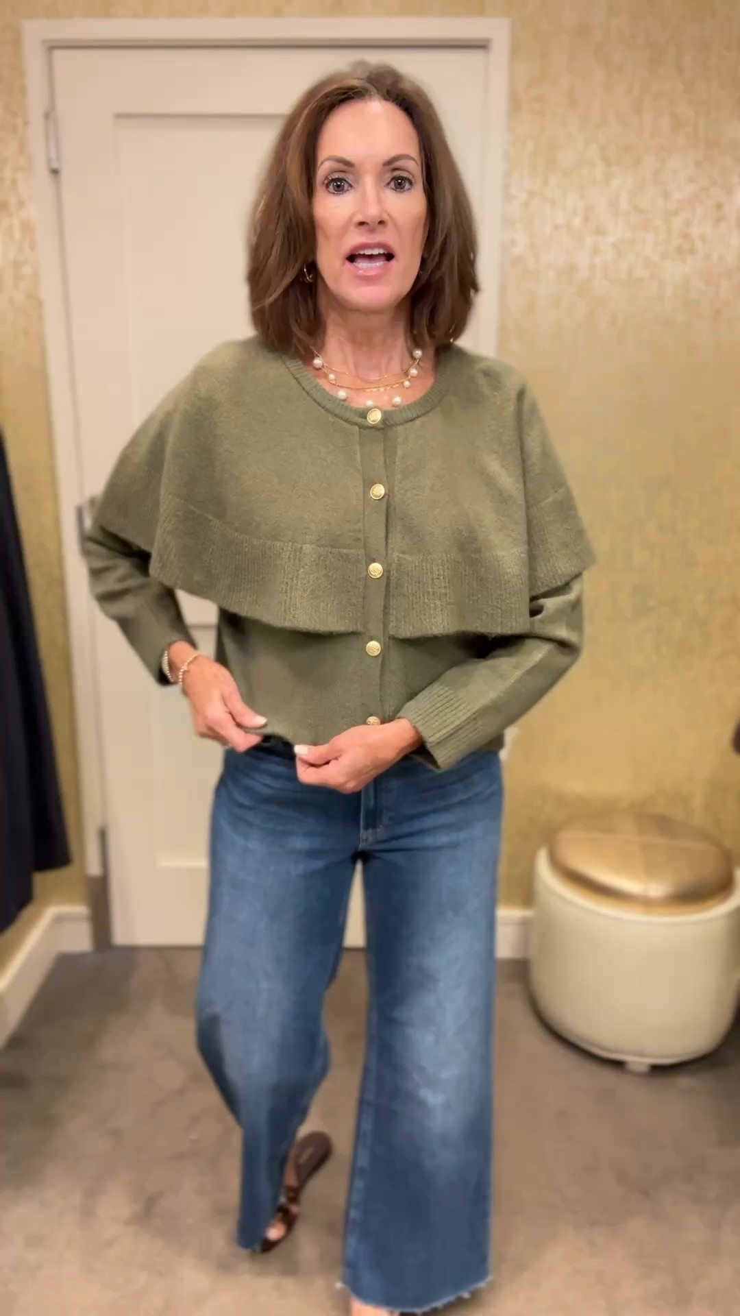 Fall cardigan - Large (it’s too big. Need medium 
Premium denim brown jeans- 28

Fall outfit 

#LTKStyleTip #LTKSaleAlert #LTKOver40