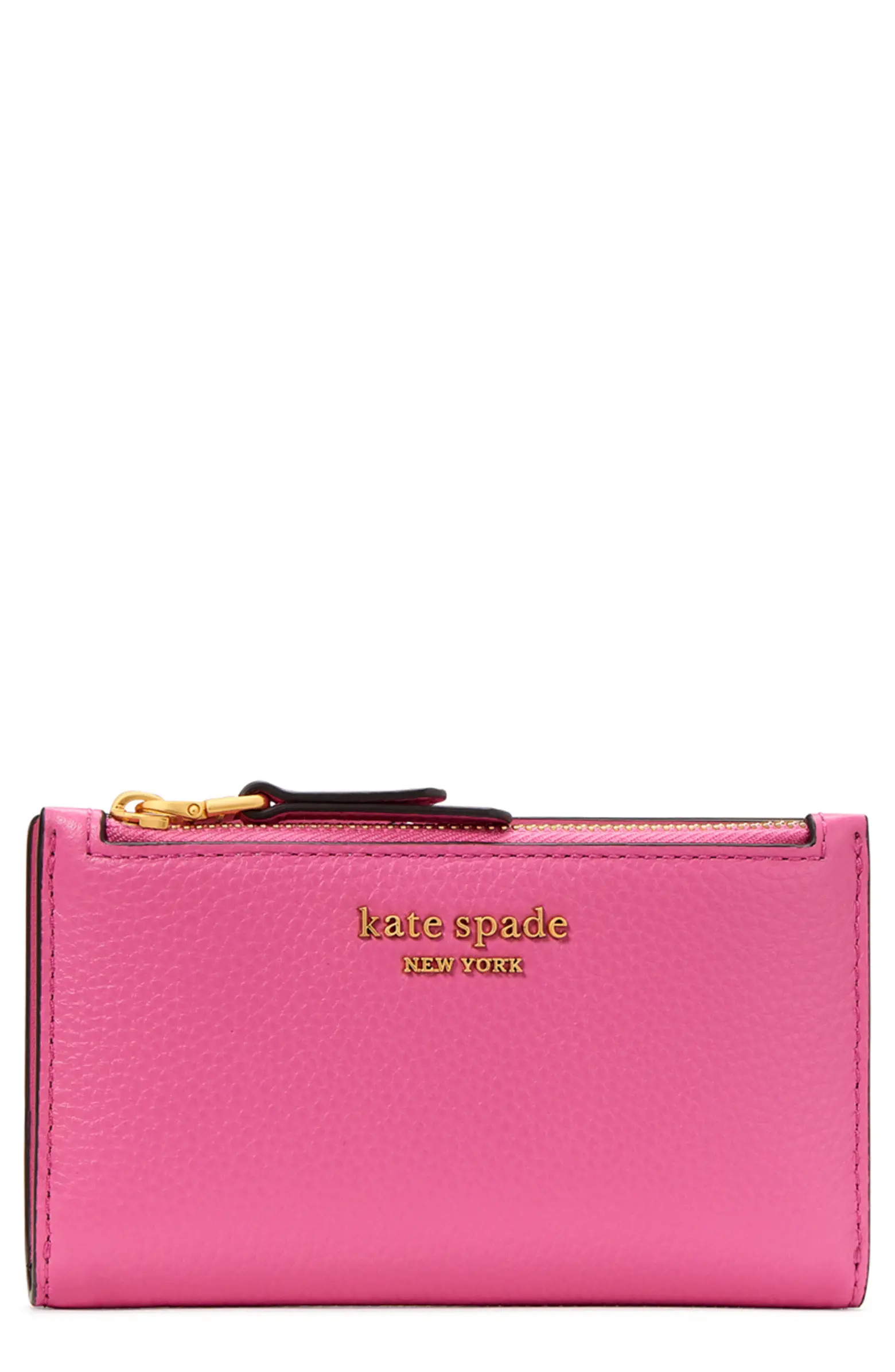 kate spade new york small roulette pebble leather bifold wallet | Nordstrom | Nordstrom