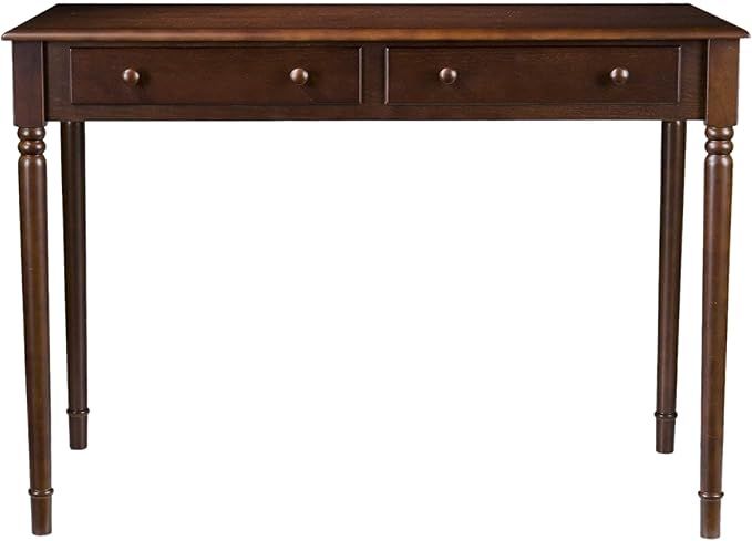 SEI Furniture Janice 2-Drawer Slim Profile Writing Desk, Espresso | Amazon (US)