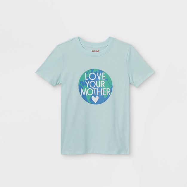 Boys' 'Love Your Mother' Graphic Short Sleeve T-Shirt - Cat & Jack™ Mint Green | Target