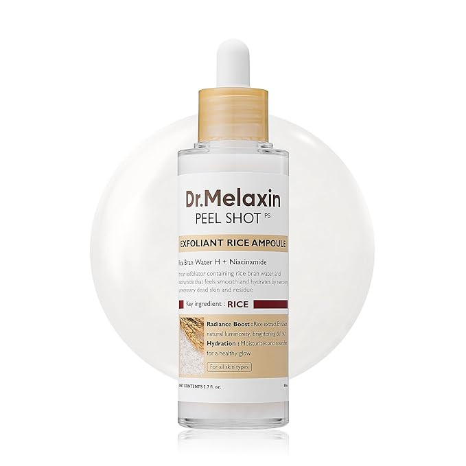 Dr.Melaxin Peel Shot Glow White Rice Peeling Ampoule, Soft Exfoliating Face and Body Scrub Dead S... | Amazon (US)