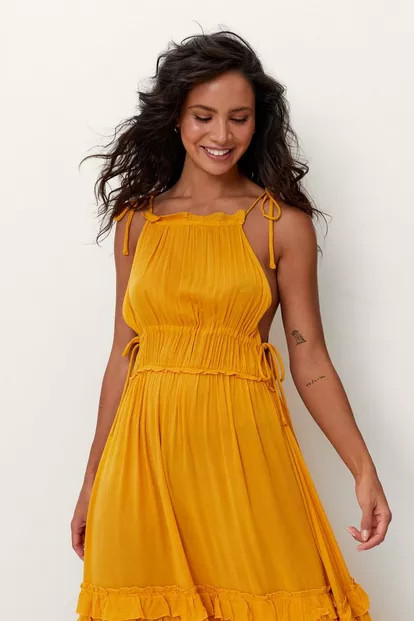 Crinkle Ruffle Tassel Maxi Cover Up Dress | NastyGal (UK, IE)