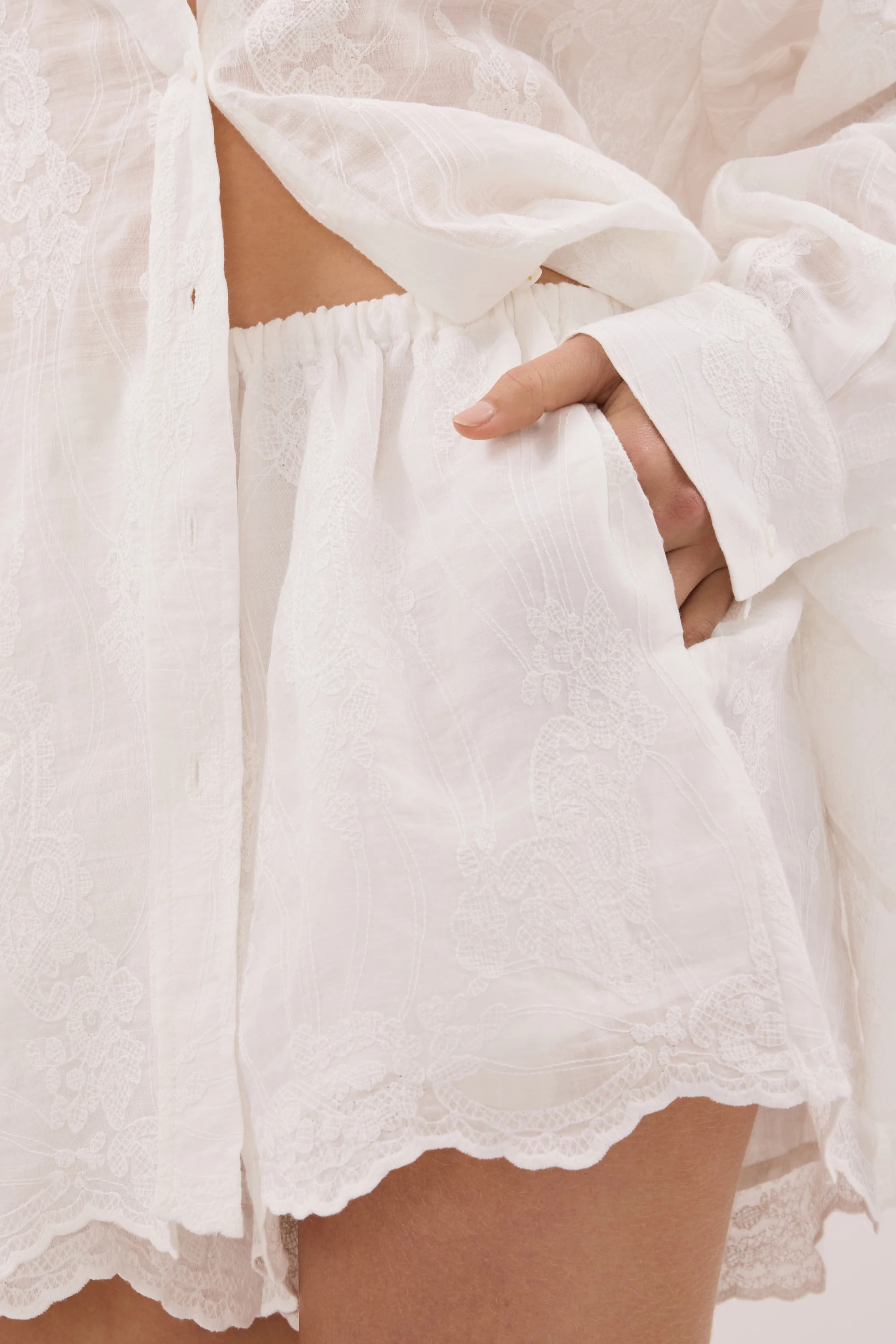 CORDELIA WHITE RAMIE SHORT | DISSH