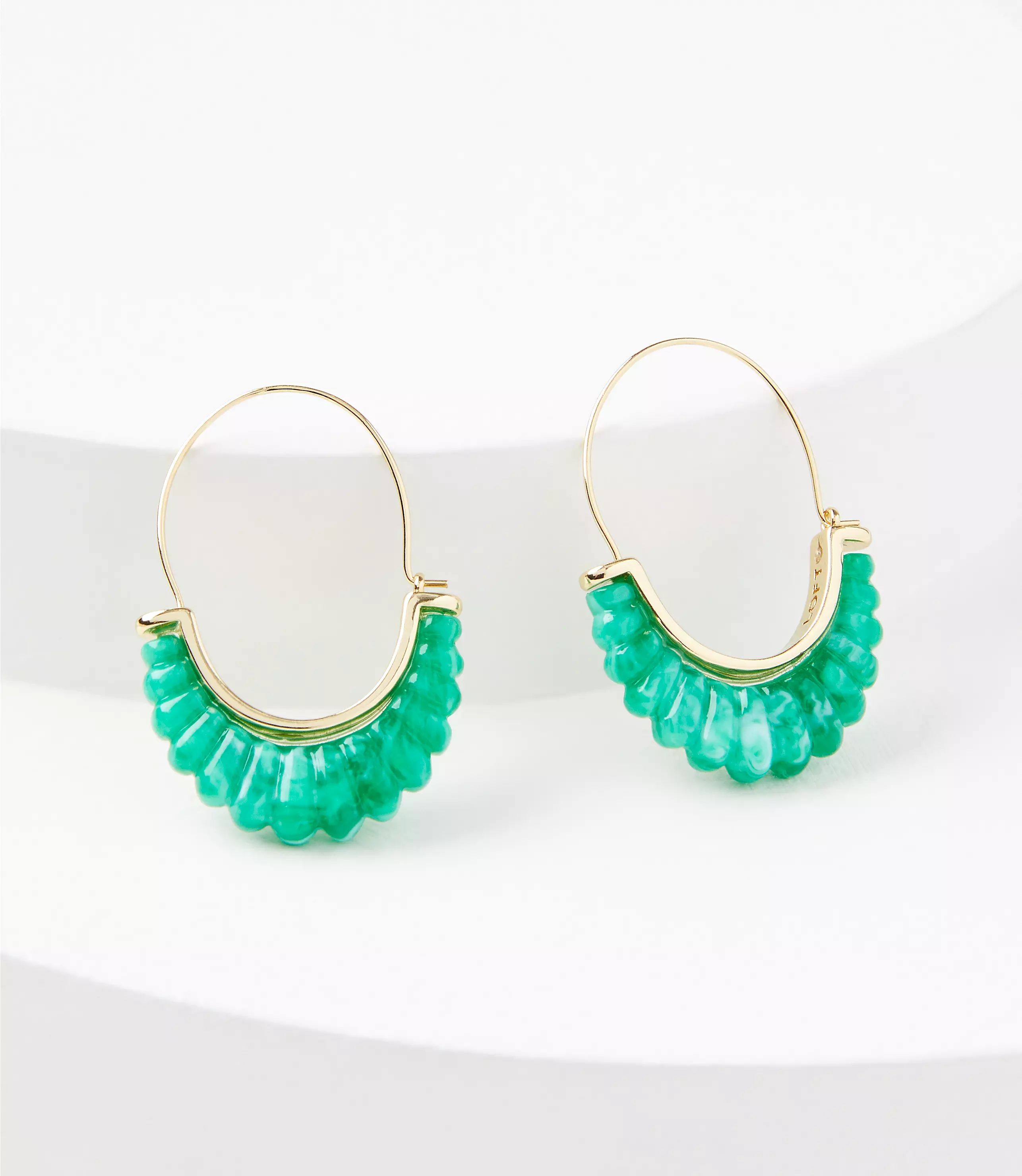 Resin Crescent Hoop Earrings | LOFT