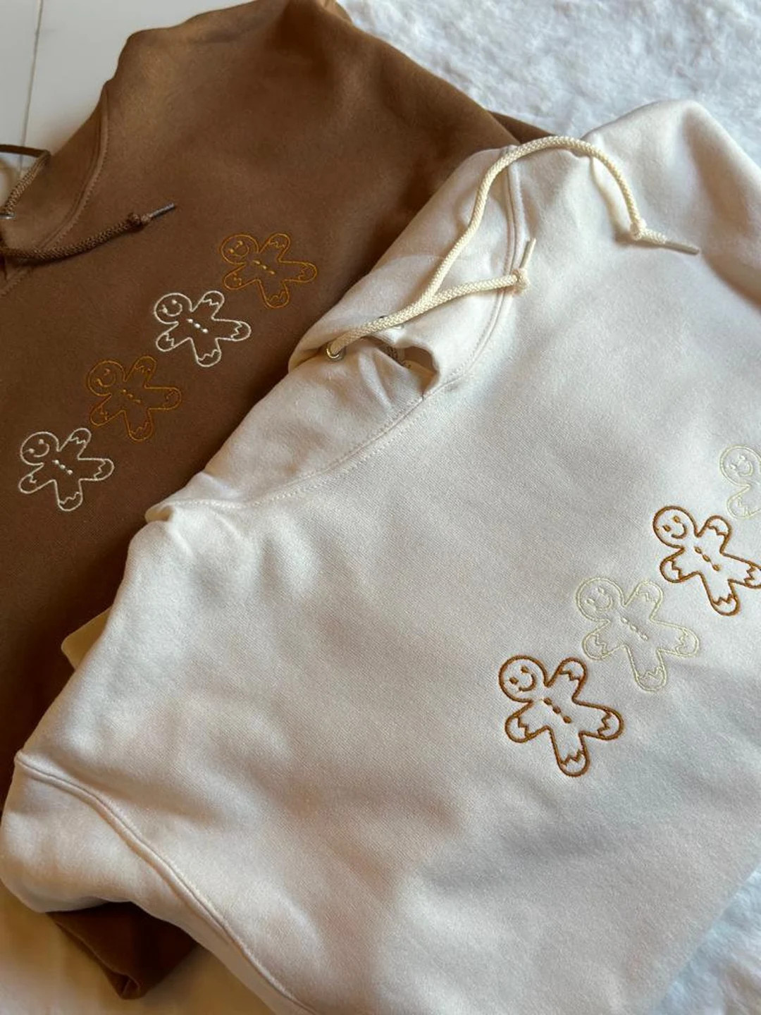 Gingerbread Men Embroidered Hoodie Christmas Hoodie - Etsy | Etsy (US)