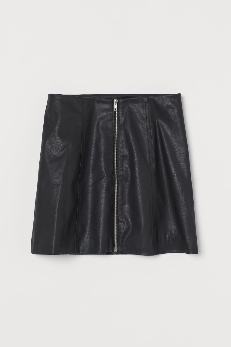 Short, A-line skirt with a high waist and buttons at front. | H&M (US)