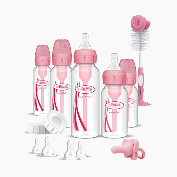 Dr. Brown's Anti-colic Options+ Narrow Baby Bottle Starter Gift Set in Pink | Babylist