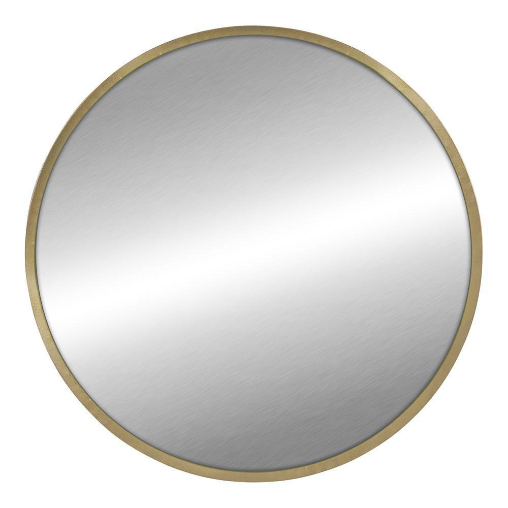 Stratton Home Decor Ava 35.5 in. Round Gold Mirror | The Home Depot
