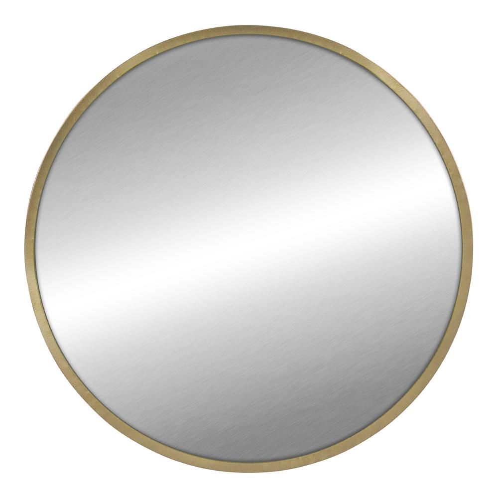 Stratton Home Decor Ava 35.5 in Round Gold Mirror | The Home Depot
