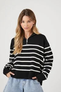 Striped Half-Zip Sweater | Forever 21 | Forever 21 (US)