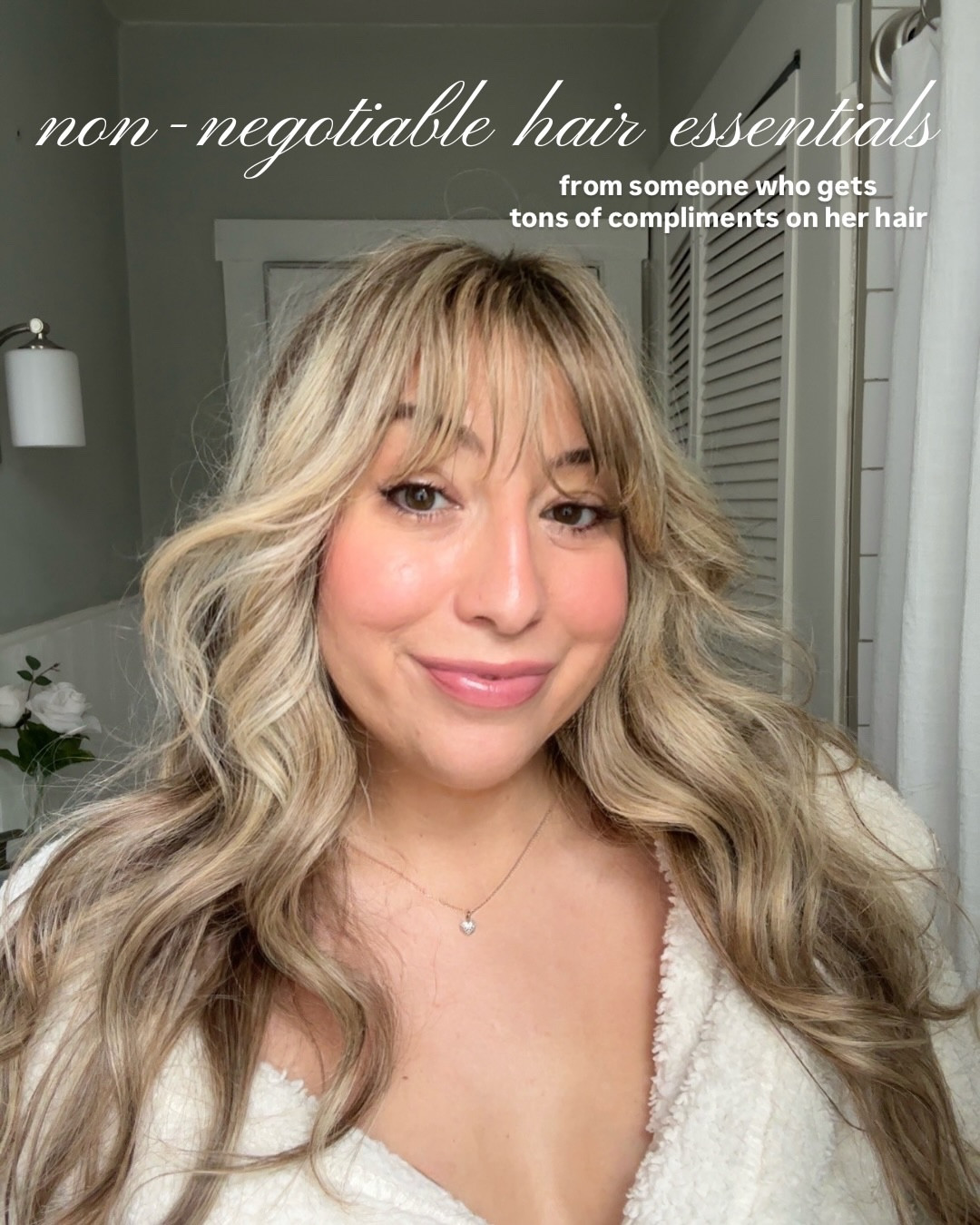 My non-negotiable hair essentials 🤍✨🍒🪩

Sharing some of my ride or die, must have hair products that leave me hair long, shiny and healthy. I took out my hair extensions a year ago and seriously…. I can’t even tell the difference! Couldn’t do it without some of my favorites! 

Comment HAIR and I’ll DM you links to shop my favorites!! You can also find them all on my ShopMy. 

@livingproofinc @thedrybar @olaplex @paulmitchell @lorealparis @dove @bioionic @ghdhair @sharkbeauty @wavytalkofficial