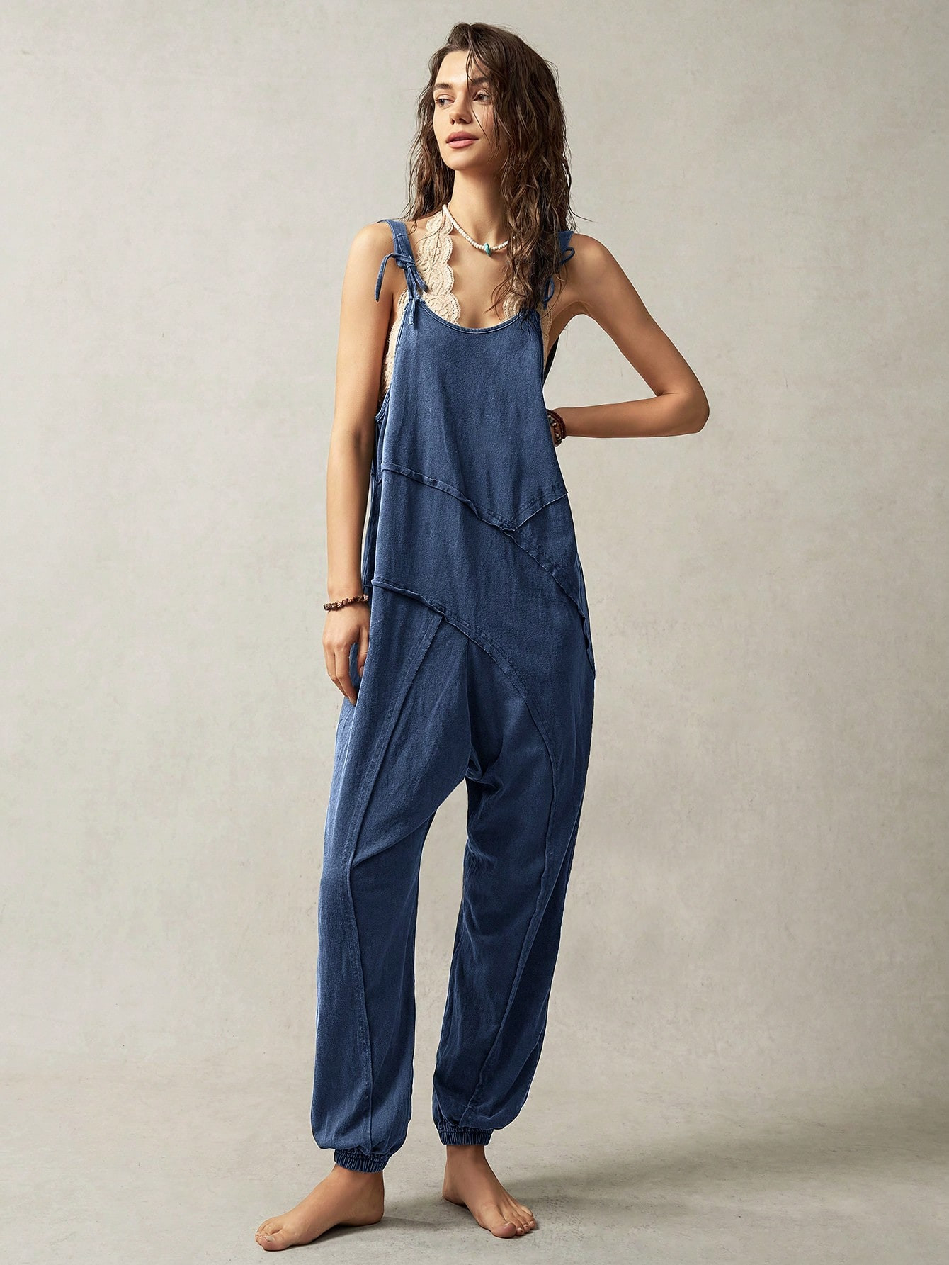 Bohemela Vacation Women Simple Solid Color Daily Wear Camisole Jumpsuit | SHEIN