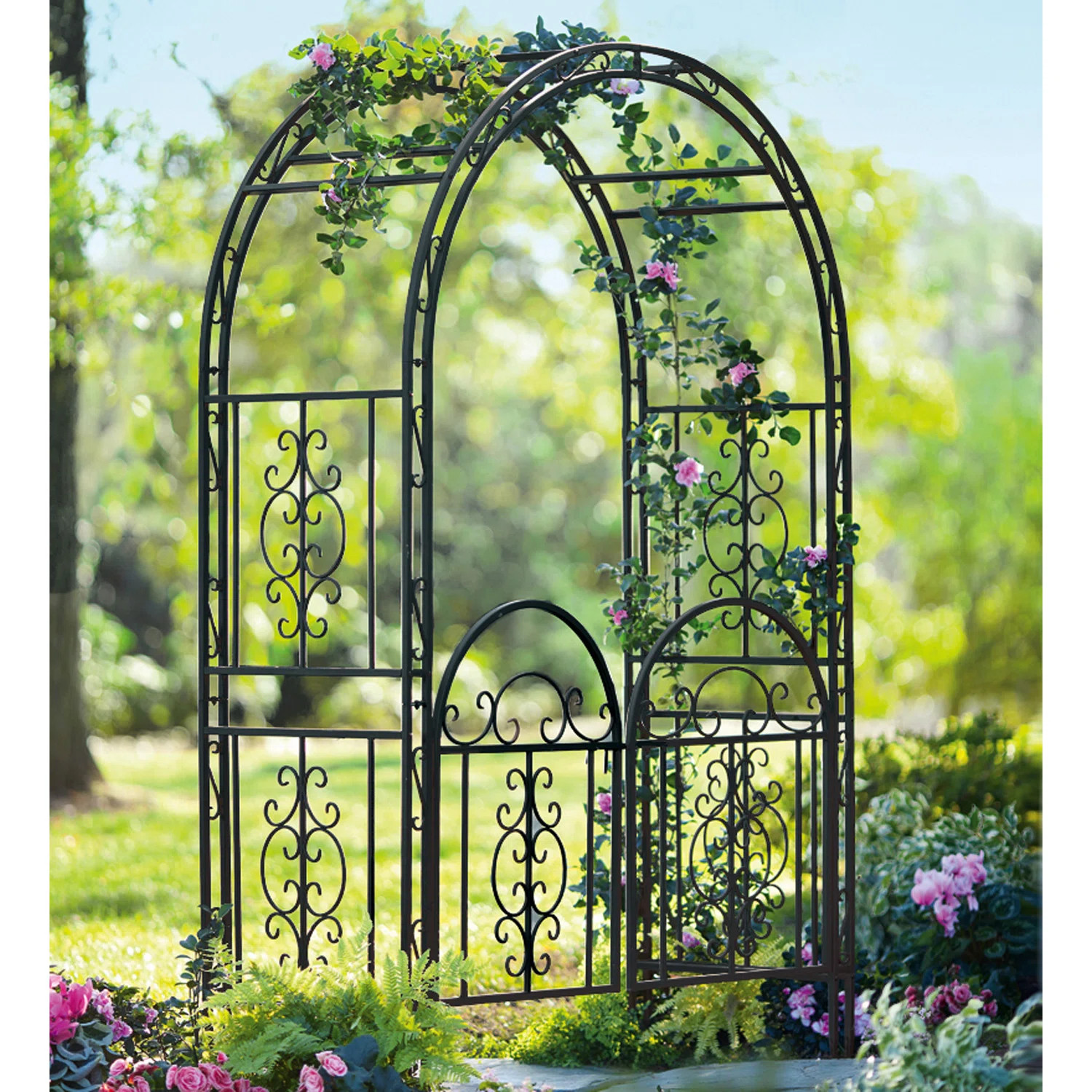 Montebello Iron Arbor with Gate | Wayfair North America