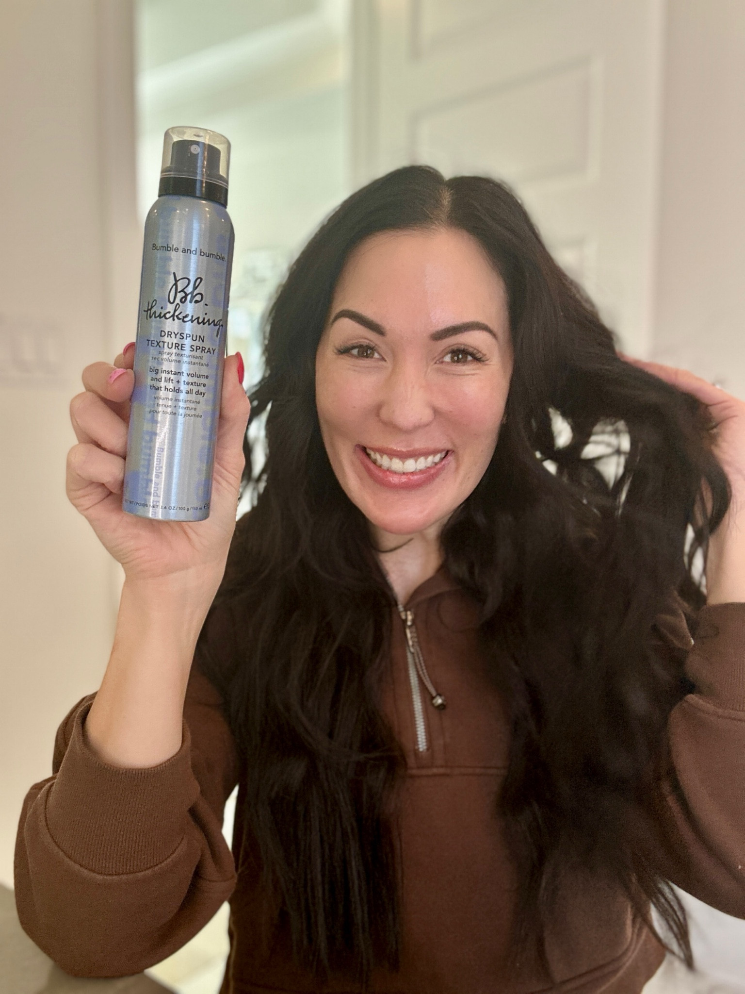 Get ready to turn heads and give #BigHairEnergy! It’s time to push fuller styles further with Bumble and Bumble. Thickening Dryspun Texture Spray. This texture spray helps achieve voluminous, airy, and textured styles within a matter of seconds – it really is just that easy. Helps hold curls as well! 

#LTKfindsunder50 #LTKbeauty