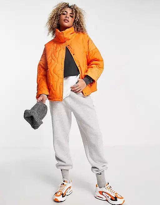 Native Youth oversized jacket in wiggly stitch quilting | ASOS (Global)