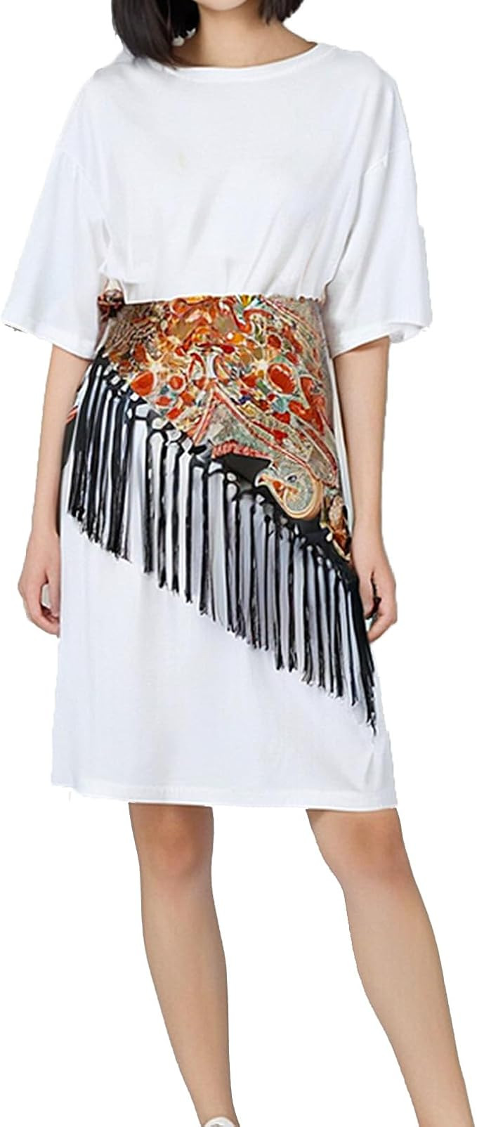 Long Skinny Scarf Belt for Women - Triangle Waist Sash Tie for Dresses, Fashion Accessory | Amazon (US)