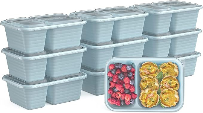 Bentgo Prep - 2-Compartment Snack Containers with Lids - Reusable, Microwaveable, Durable PFAS & ... | Amazon (US)