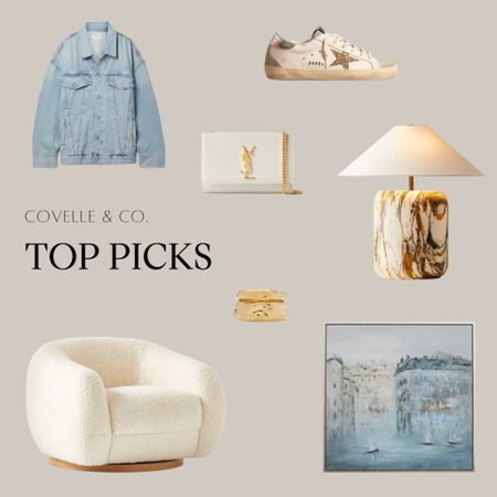 Unveiling Covelle and Co.'s monthly top picks! 💙⚪

Who can resist the timeless blend of blue and white? Our featured items this month include the Block Golden Calacatta Marble Table Lamp and the ultimate cozy CB2 Laszlo Warm White Boucle Swivel Chair. ✨ Elevate your space with the captivating contemporary blue painting and more stylish updates coming your way! Stay tuned as we reveal the perfect fashion match – an Agolde jean jacket, Saint Laurent white purse, Golden Goose sneakers, and the Operandi gold ring set! 🔥👗👜👟💍

#CovelleAndCo #TopPicks #InteriorDesign #Fashion #BostonRealEstate #ilovelamp

#LTKstyletip #LTKhome