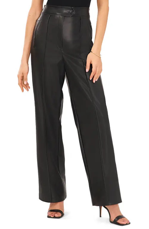 halogen(r) Faux Leather Pants in Rich Black 060 at Nordstrom | Nordstrom