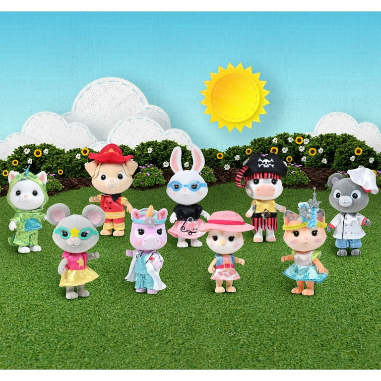 Honey Bee Acres Dress Up Pals – Includes 9 Miniature Flocked Animal Figures with Removable Cost... | Walmart (US)