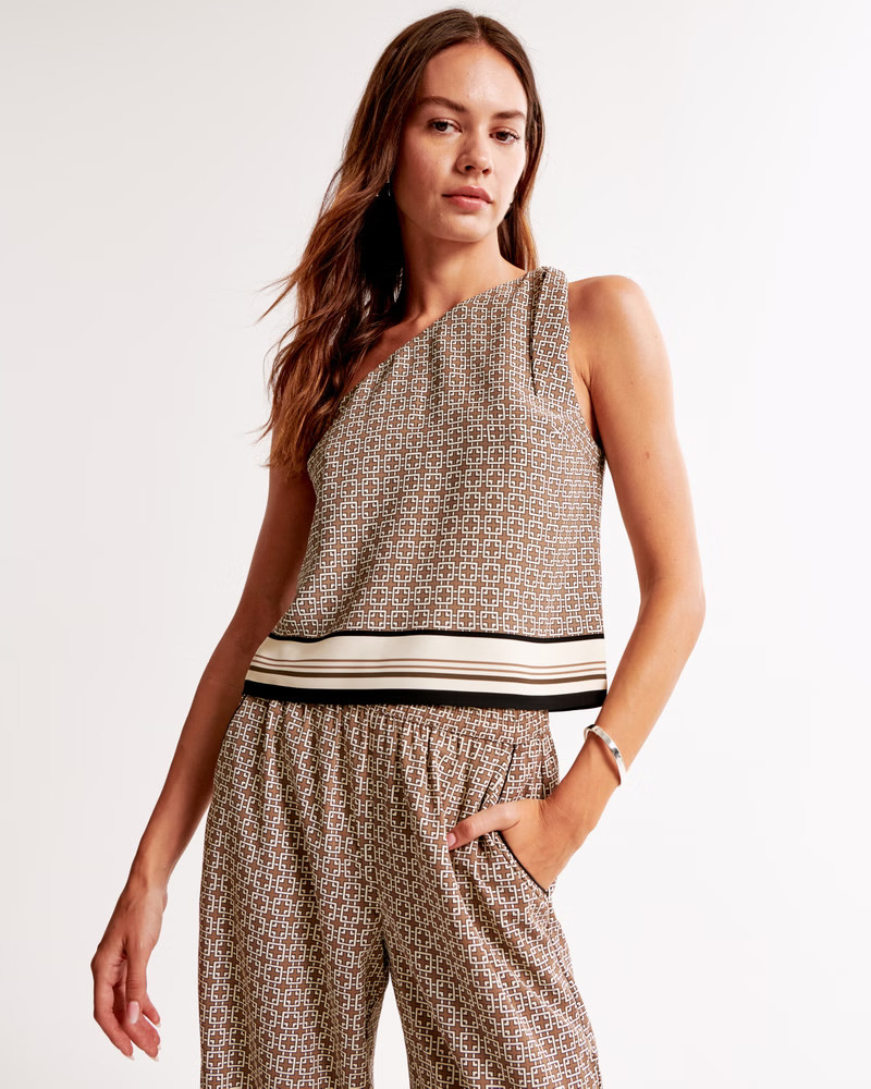 Asymmetrical Satin Set Top | Abercrombie & Fitch (US)