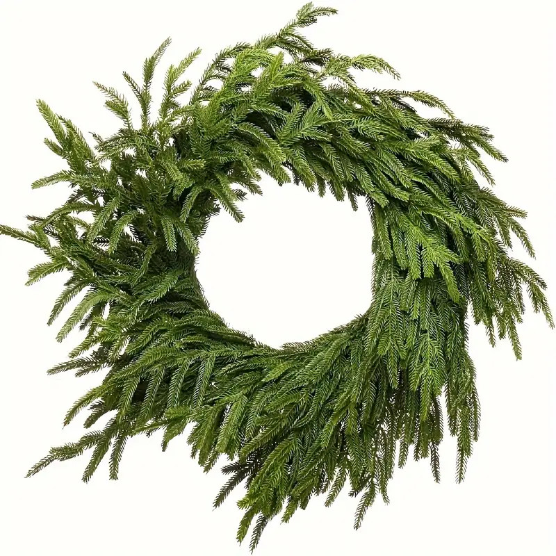 24-Inch Faux Norfolk Pine Christmas Wreath, Realistic Greenery for Front Door, Indoor & Outdoor H... | Temu Affiliate Program