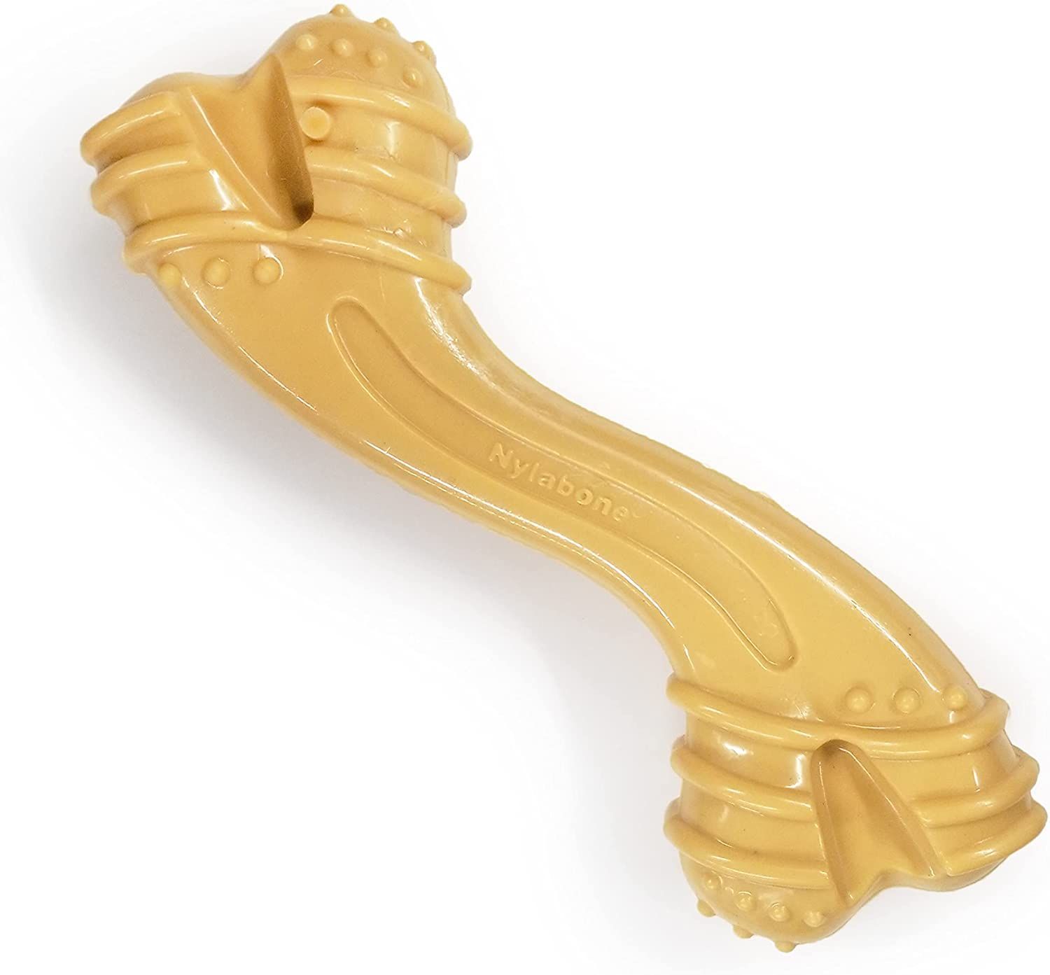 Nylabone Dog Toy Power Chew Dog Toy for Aggressive Chewers - Curvy Bone Dog Toy - Peanut Butter L... | Amazon (US)