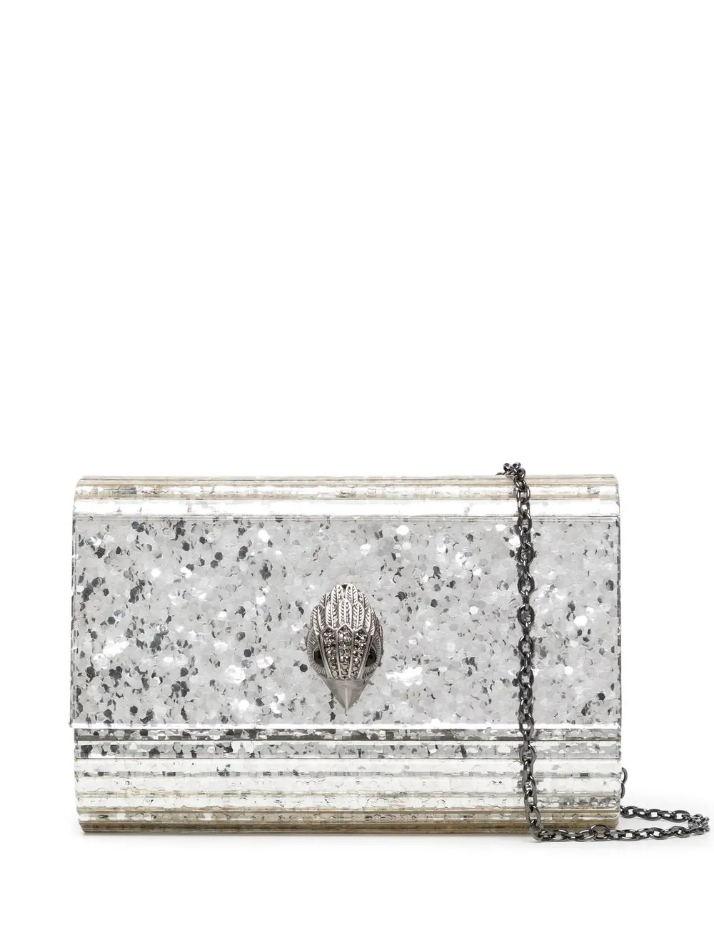 Kurt Geiger London Party Eagle clutch bag - Silver | Farfetch Global