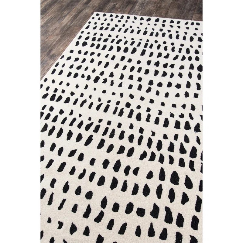 Handmade Hand Tufted Wool Ivory/Black Rug | Wayfair North America