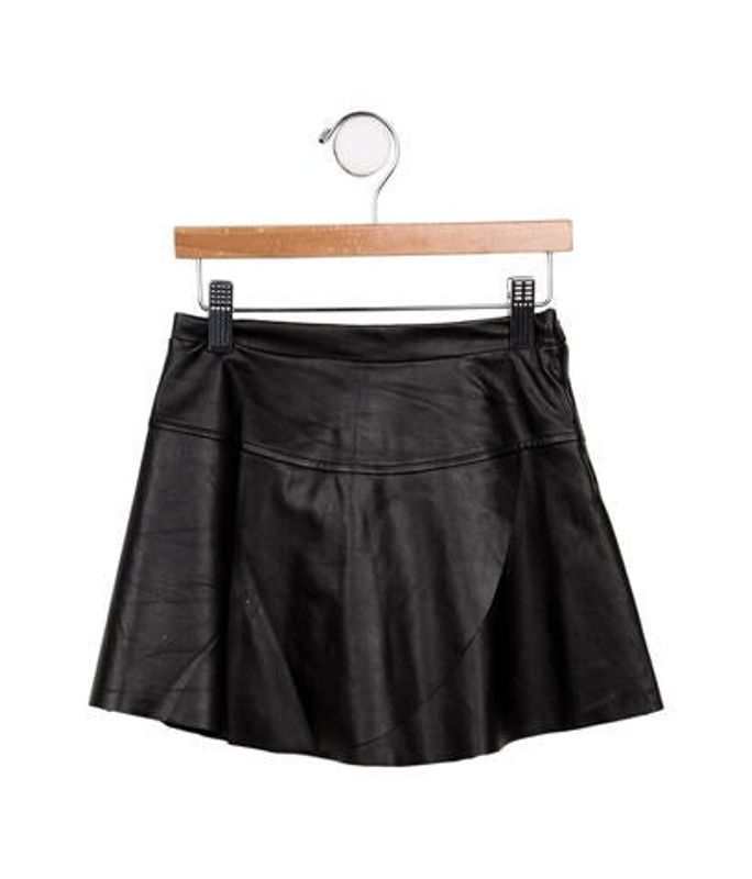 Imoga Girls' Faux Leather A-Line Skirt w/ Tags black Imoga Girls' Faux Leather A-Line Skirt w/ Tags | The RealReal
