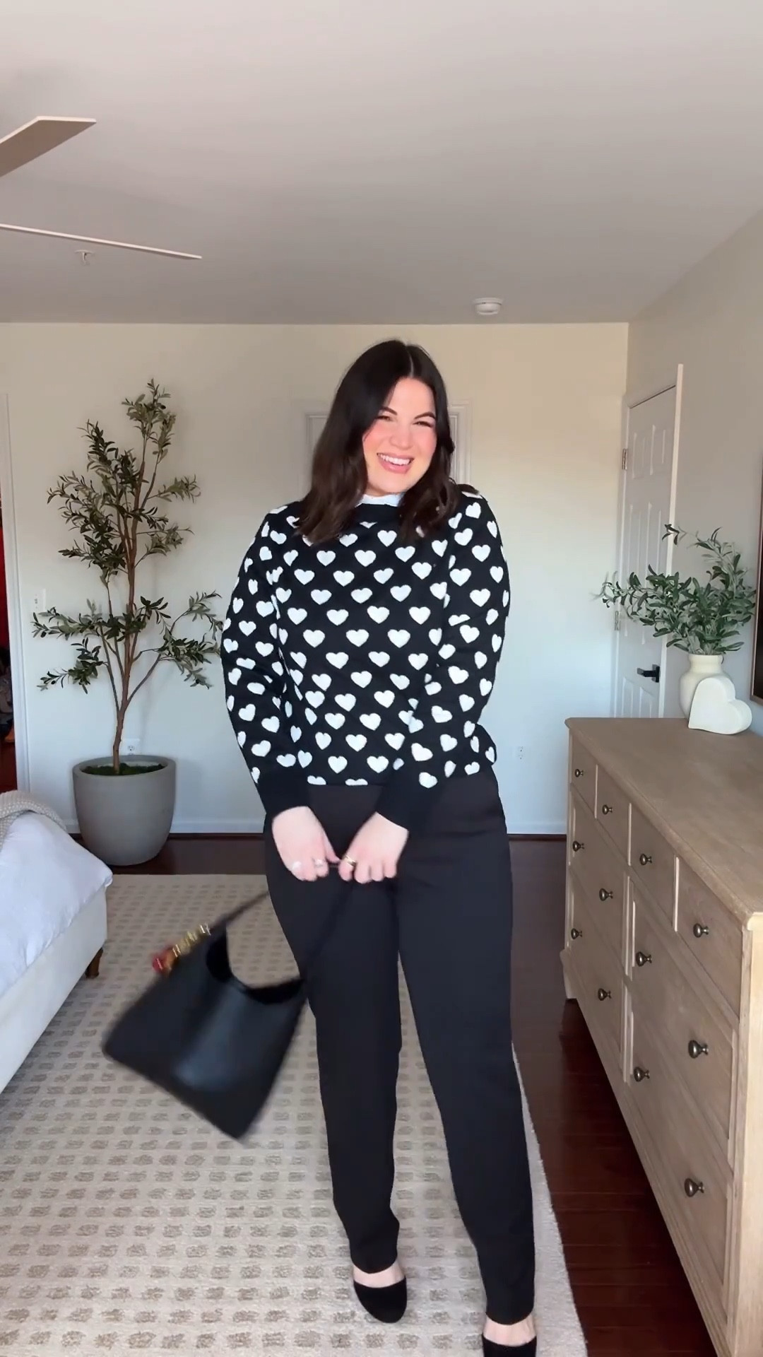 Midsize office wear outfit for valentines day! Love this black & white sweater for everyday but also so cute for the office with some dress pants! 
Pajamas from beginning - size xl 
Bralette - xl *use code KELLYTK20 to save at true kind 
Sweater - large 
Pants - 14L
Heels - 9.5 



#LTKWorkwear #LTKMidsize #LTKValentine