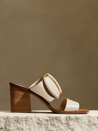 Ravello Leather Mid-Heel Sandal | Banana Republic (US)