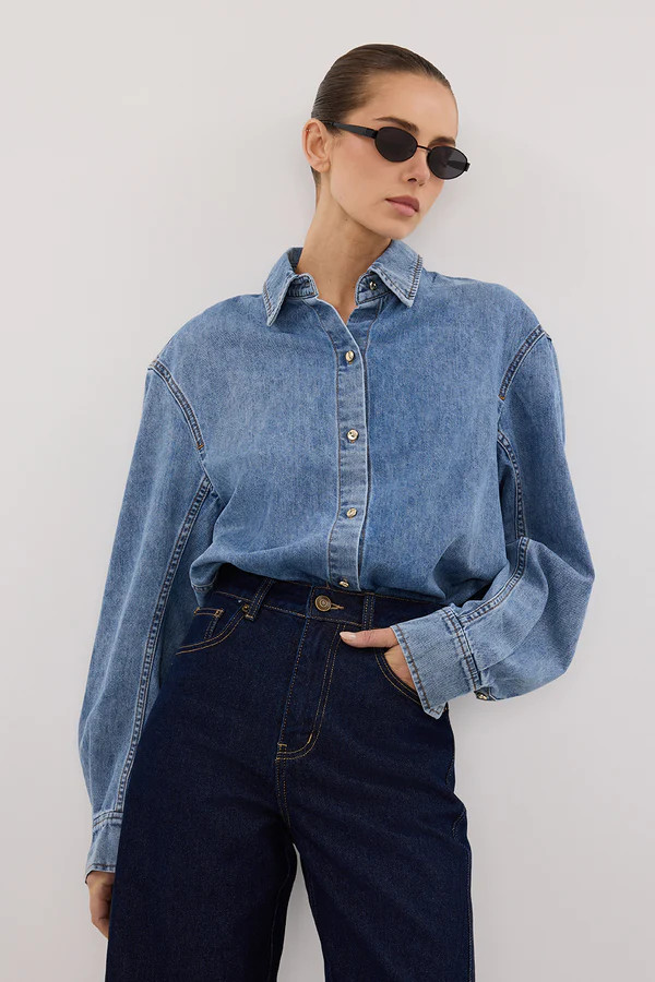 AMARA LIGHT BLUE DENIM SHIRT | DISSH