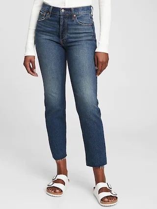 High Rise Cheeky Straight Jeans With Washwell™ | Gap (US)
