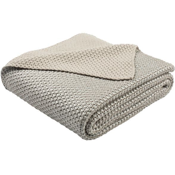Tickled Grey Knit Throw Blanket - Palewisper - 50" x 60" - Safavieh | Target