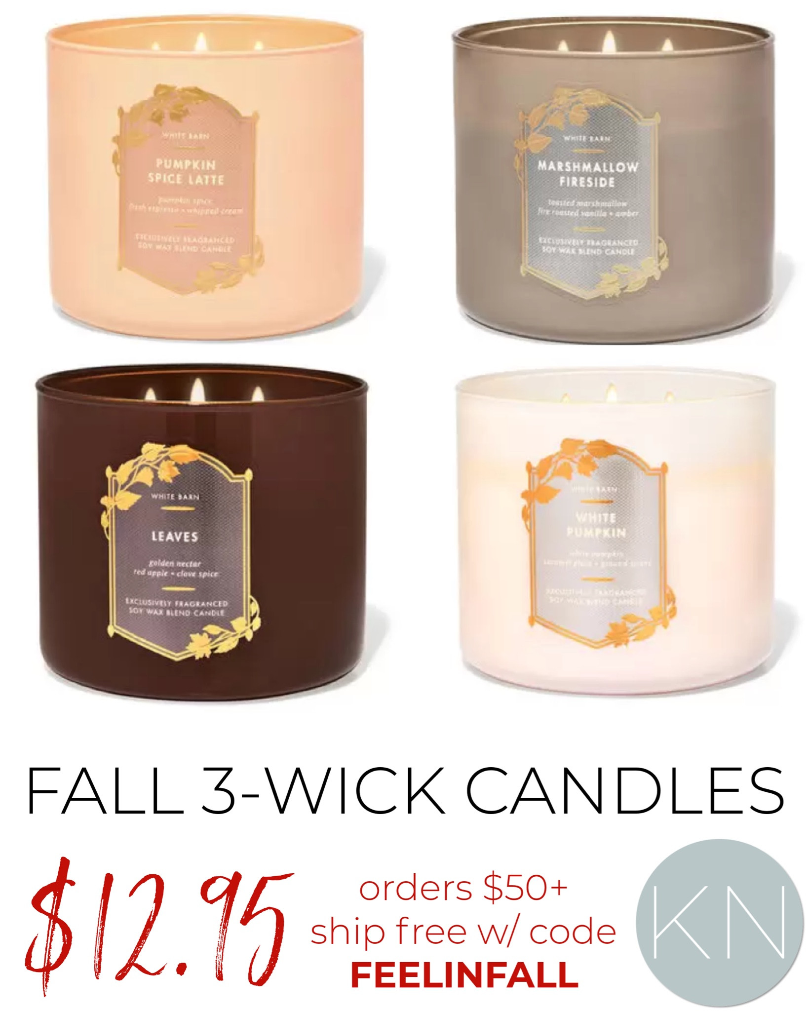 Such an awesome deal on b&bw 3-wick candles right now! Marked down to $12.95, plus free shipping on orders of $50+ w/ code FEELINFALL. These have fantastic throw! 

#LTKSeasonal #LTKHome #LTKSaleAlert