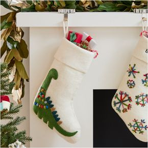 Felt Dinosaur Stocking | West Elm (US)