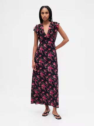 Ruffle V-Neck Maxi Dress | Gap | Gap (US)