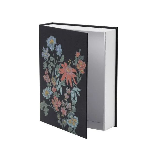 Beautiful Floral Decorative Book Storage Box by Drew Barrymore, 7" x 9", Black | Walmart (US)