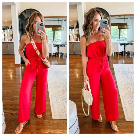 Wide leg flowy jumpsuit that is so cute styled casual or dressier. Just $18 🙌🏻
Size small (3-5) here. I’m 5’3”. If in between sizes, go up. Especially if you have a longer torso  

#LTKxWalmart #LTKOver40