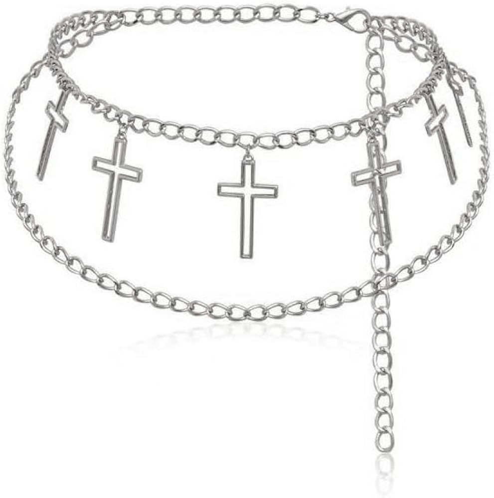 Waist Chain for Women Gold Silver Cross Belly Chain Adjustable Waist Chain Belt Pirate Waist Chai... | Amazon (US)