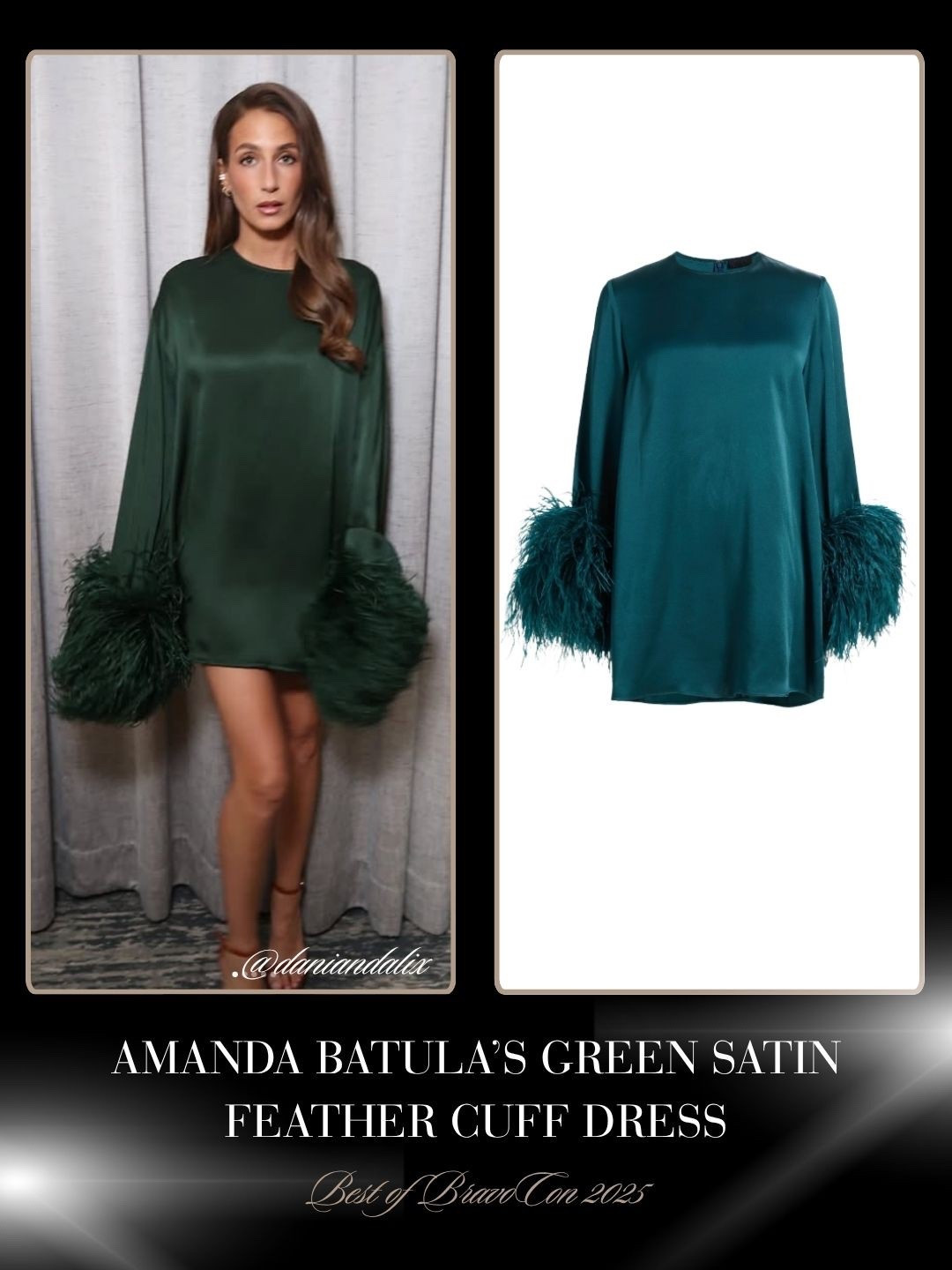 Amanda Batula’s Green Feather Dress 📸 = @danielleandalix 
