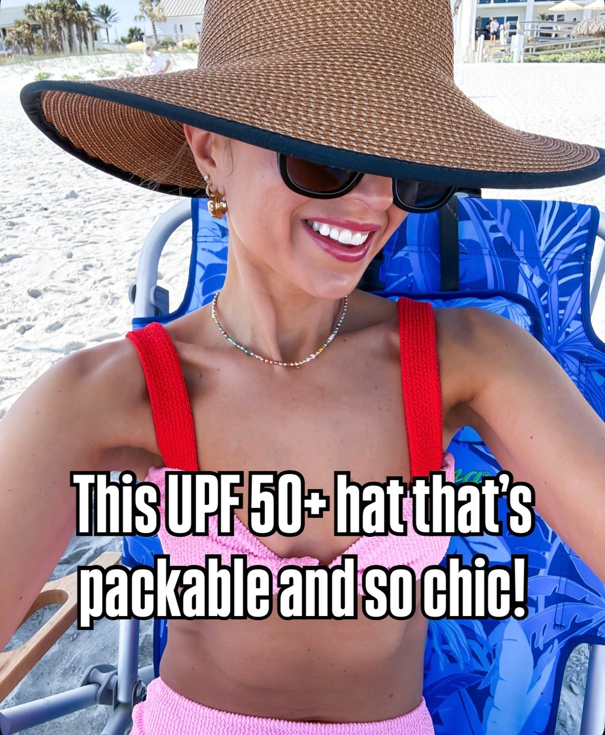 Aging backwards and here’s how! I love this packable beach hat with UPF 50+! It also has an opening if you want to wear your hair up. Beach vacation. Resort wear. Resort outfits. Vacation outfits. 

#LTKootd #LTKSwim #LTKTravel