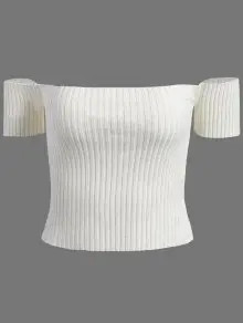 Off The Shoulder Rib Knit Crop Top | ZAFUL (Global)