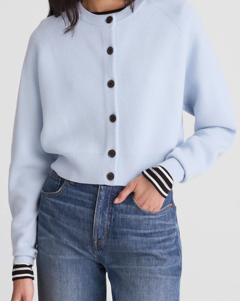 Cardigan (love the stripe details) 

#LTKdayinmylife #LTKSeasonal