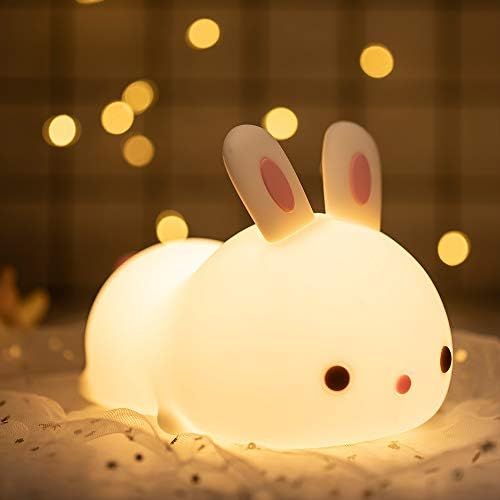 Mubarek Cute Bunny Night Light for Kids Room, Kids Night Light Cute Bunny Lamp, Silicone Squishy ... | Amazon (US)