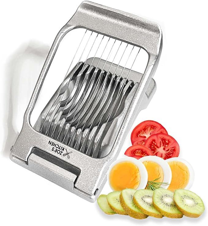 Zoe's Kitchen Good Grip Egg Slicer for Hard Boiled Eggs Heavy Duty Professional Large Aluminum Eg... | Amazon (US)